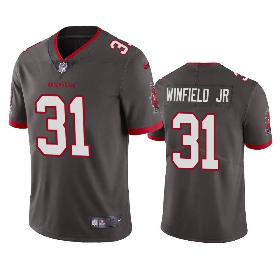 Men Tampa Bay Buccaneers #31 Antoine Winfield Jr Nike Pewter Alternate Vapor Limited NFL Jersey->tampa bay buccaneers->NFL Jersey